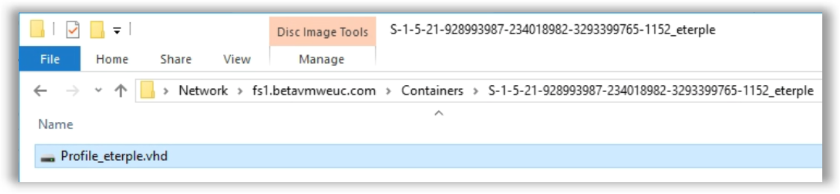 FSLogix automatically creates a Profile Container 