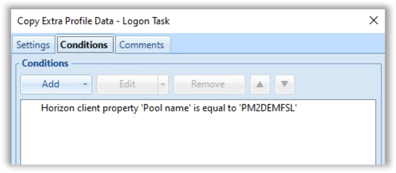 Example of Limiting Logon Task using Conditions